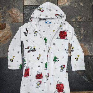 Berkshire PEANUTS Snoopy Woodstock Charlie Christmas Holiday Plush Robe Size S/M